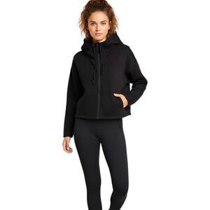 GRRRL Womens Heidi Jacket Sz Large Black Athletic Hoodie Gym rare Sporty Track